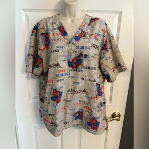 Spider-Man Unisex Scrub Top Size Medium